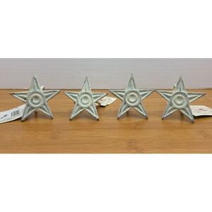 The Country House Collection Set of 4 Rustic Cast Iron Star Napkin Ring Holders
